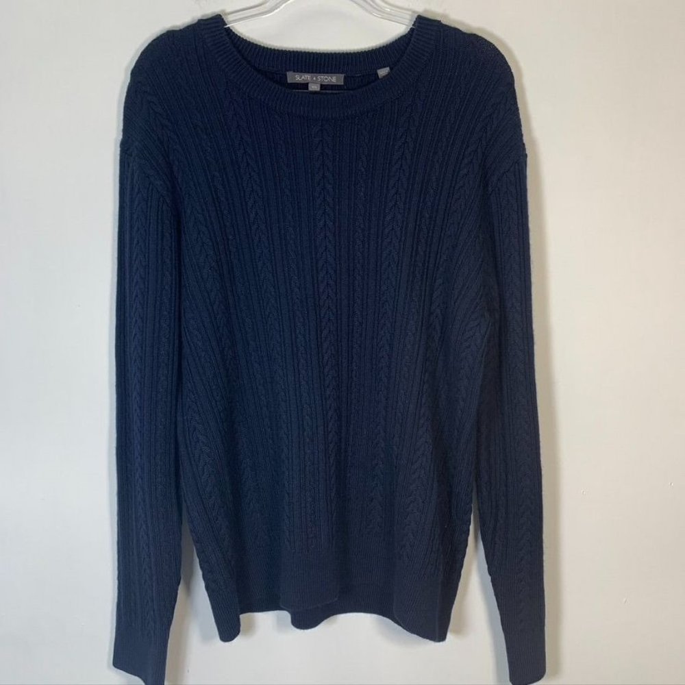 Slate & Stone Men’s Knit Sweater navy blue size XXL